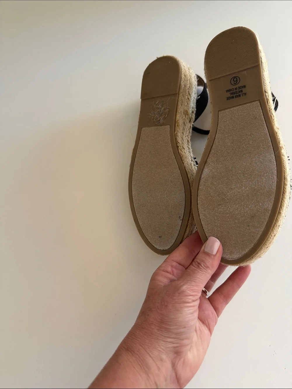 Soda Black Canvas Ankle-Strap Espadrilles with Jute Trim